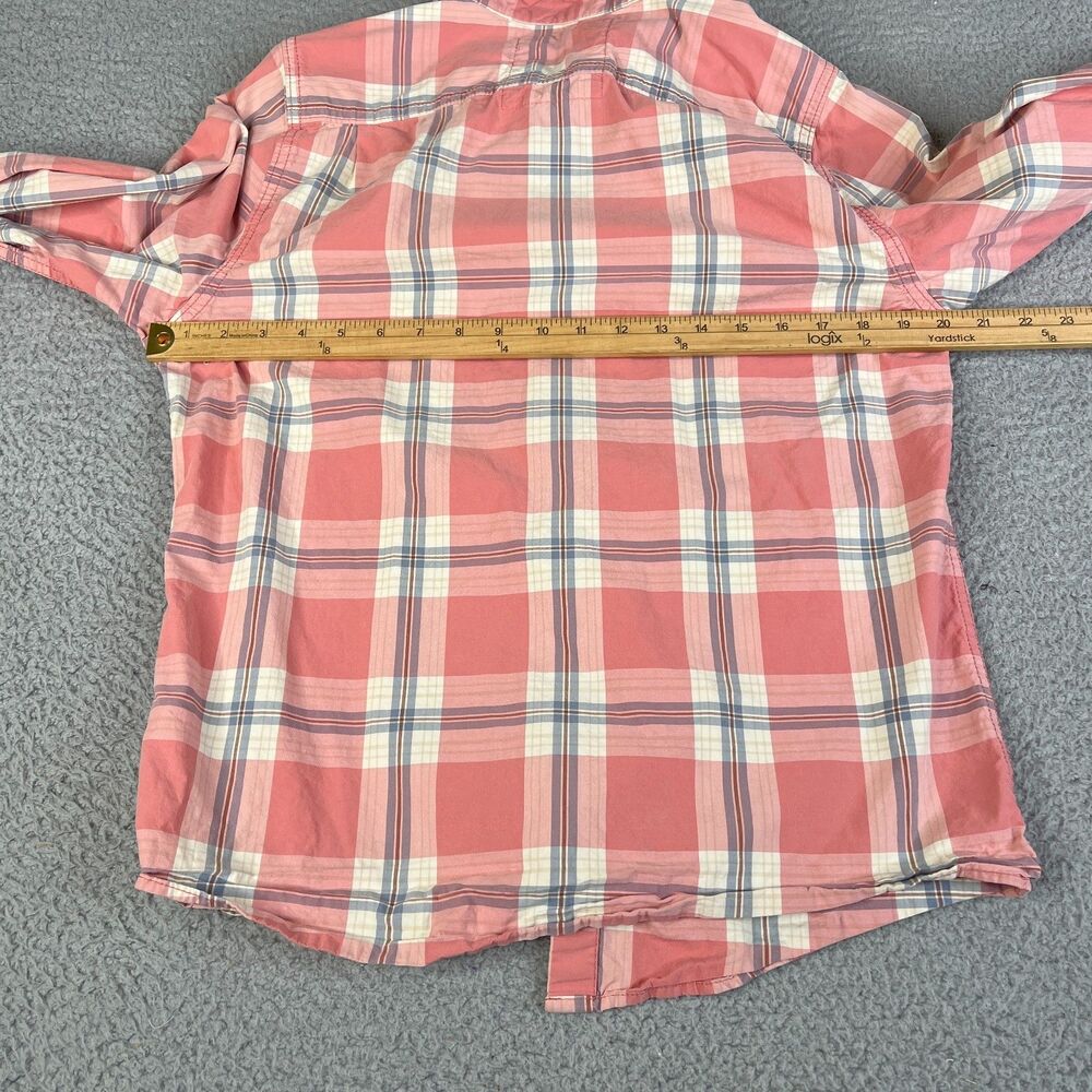 Hollister Men’s Coral Pink Plaid Button-Down Shirt - Picture 7 of 10